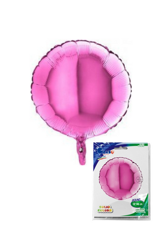 Foil balloon - round fussy pink, pink 46 cm, grabo