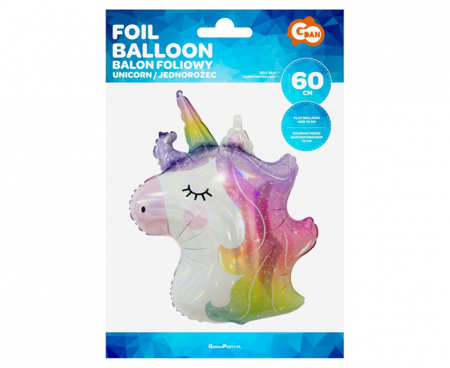 Foil balloon unicorn (head) glossy, 75cm