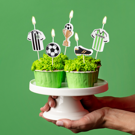 Football birthday candles, 5 pcs