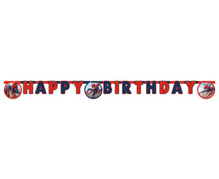 Garland, banner Happy birthday Spiderman 230 cm