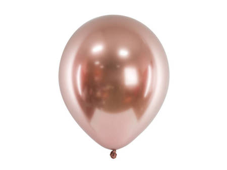 Glossy balloons 27cm, rose gold chrome (1 box / 50 pcs.)