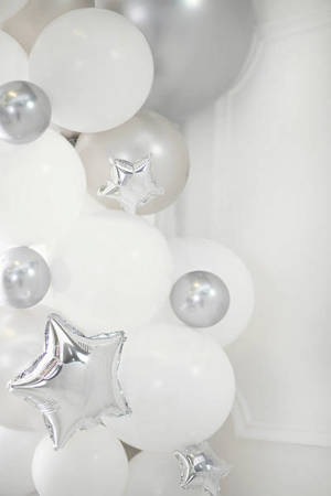 Glossy balloons, Silver chrome, 12cm, 50 pcs.