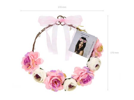 Head wreath, pink-white