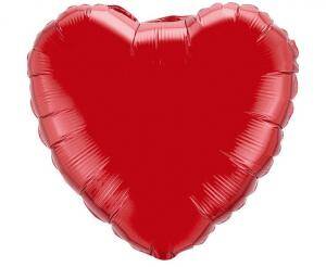 Heart foil balloon, red, 45cm, Flexmetal