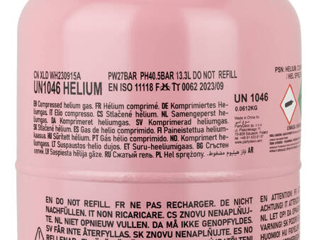 Helium bottle, pink, for 50 balloons