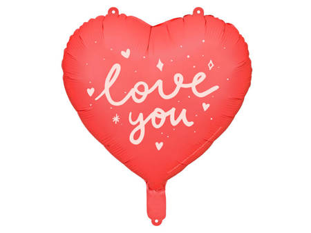 I love you heart foil balloon, red 45 cm