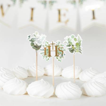 IHS Eukaliptus Communion Toppers, 5 pcs