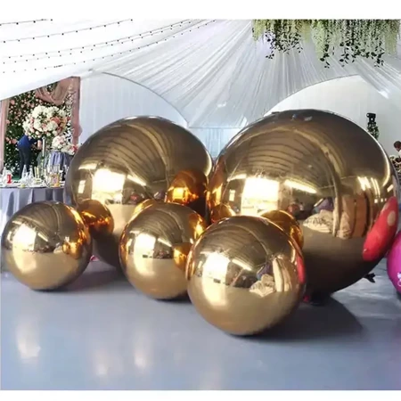 Inflatable ball, gold mirrored, 120cm