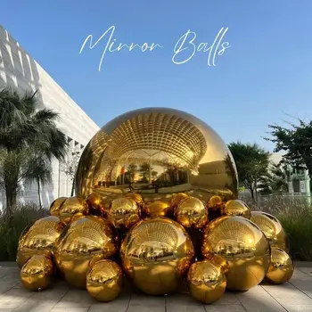 Inflatable ball, gold mirrored, 60cm