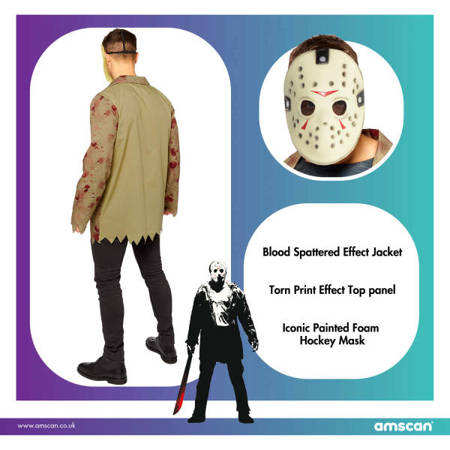 Jason Friday the 13th costume disguise, size M