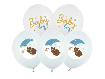 Latex Balloons 30 cm, Baby boy, 6 pieces.