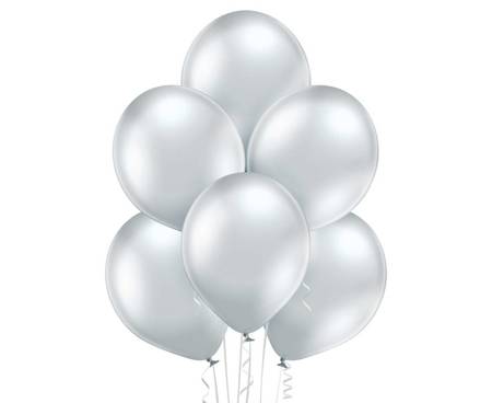 Latex balloons B105 Glossy Silver silver 30cm, 100 pcs