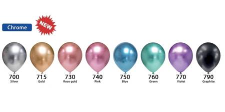 Latex balloons Chrome gold, 12.5 cm, 100 pcs