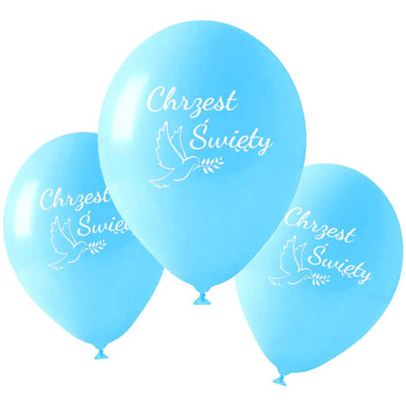 Latex balloons Holy Baptism blue, 50 pcs