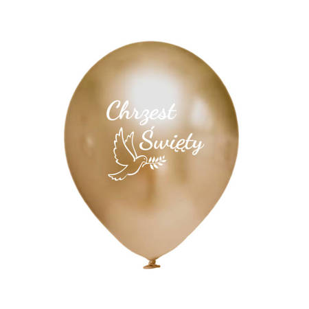 Latex balloons Holy Baptism gold print 50 pcs