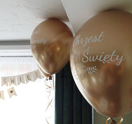 Latex balloons Holy Baptism gold print 50 pcs