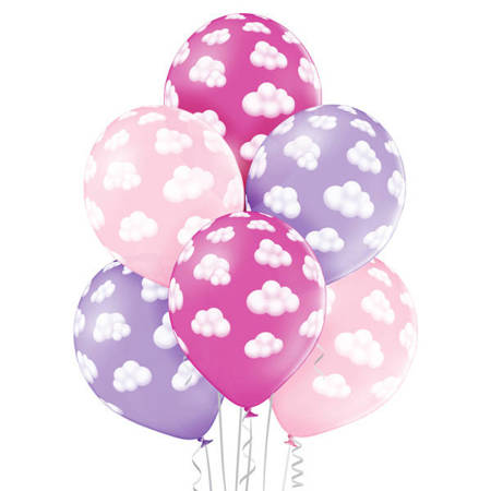 Latex balloons Pink clouds 30 cm, 6 pcs