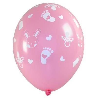 Latex balloons for Baby Shower for girls 28 cm, 5 pcs