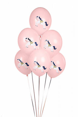 Latex balloons pony, pastel pink 30cm, 6 pieces