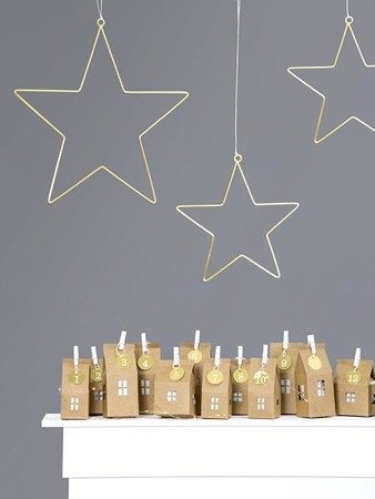 Metal decorative pendants Stars, gold, 2 pcs.