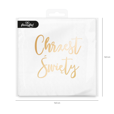 Napkins Holy Baptism, white 33x33cm, 10 pcs