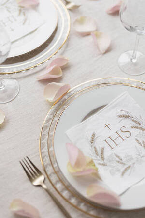 Napkins with a gold print, IHS, 33x33cm, 20 pcs