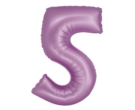 Number 5 foil balloon, violet, matte Smart, 76cm