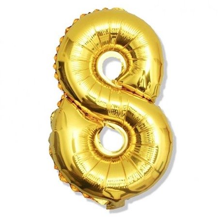 Number 8 Foil Balloon 42 inch, Gold