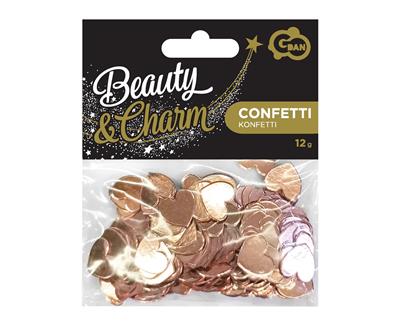 Paper heart confetti, pink and gold, 12 g