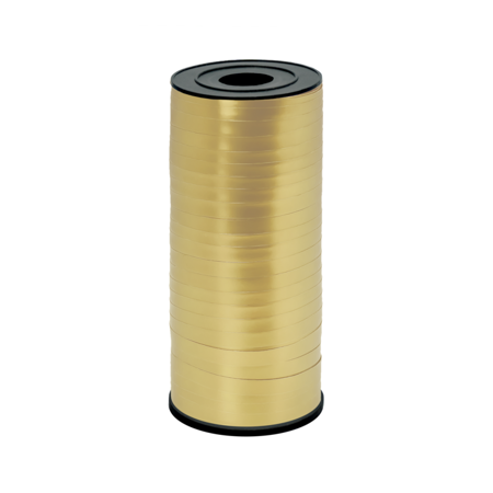 Plastic ribbon, chromed gold 5mm / 92m