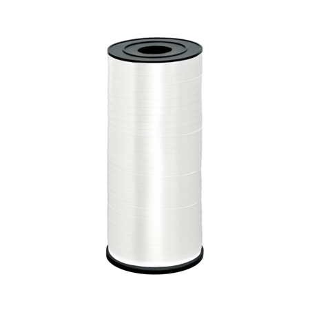 Plastic ribbon, white 5mm / 92m