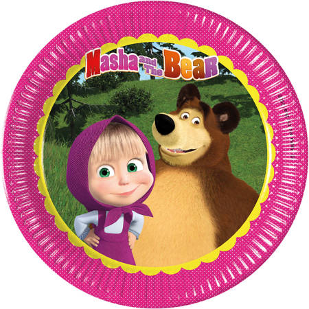 Plates Masha and the Bear - 23 cm 8 pieces.