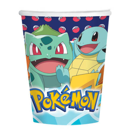 Pokemon birthday cups, 8 pcs 250 ml