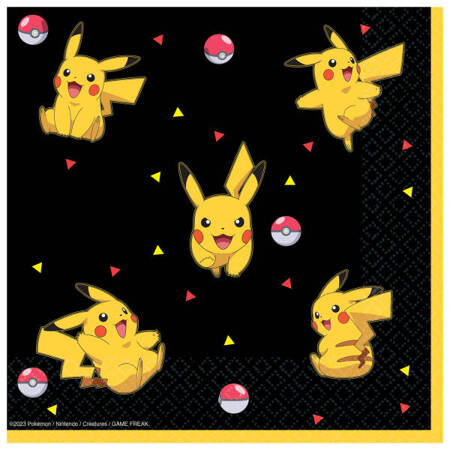 Pokemon napkins, Pikatchu, 33x33 cm, 16 pcs.
