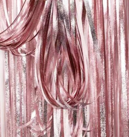 Rose gold curtain, pink chrome, 100x200 cm