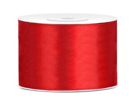 Satin ribbon, red ribbon 50mm / 25m