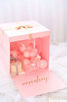 Surprise gift box, pink, 50x50x50 cm