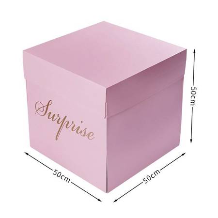 Surprise gift box, pink, 50x50x50 cm