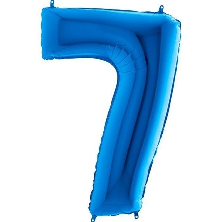 The foil balloon Blue Digit 7 - 102 cm Grabo