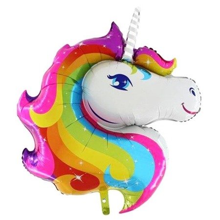 The foil balloon Unicorn Head - 110 cm Color Grabo