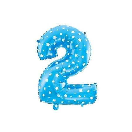 The foil balloon digit 0 - 40 cm Blue