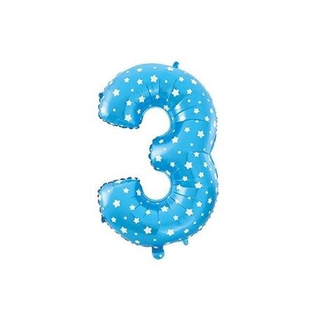 The foil balloon digit 0 - 40 cm Blue