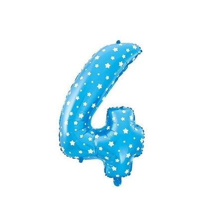 The foil balloon digit 0 - 40 cm Blue