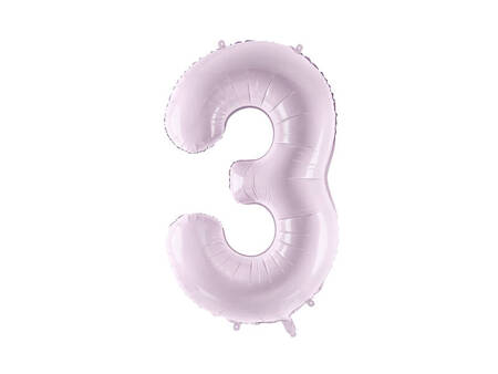 The number 3 Foil balloon, 72cm, lilac