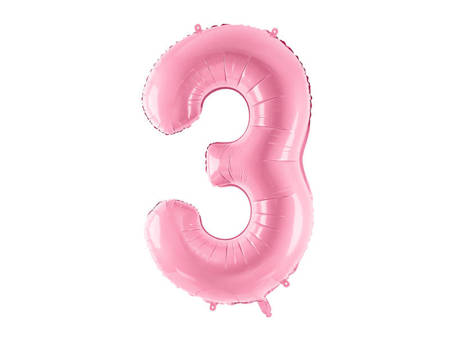 The number 3 Foil balloon, 86cm pink