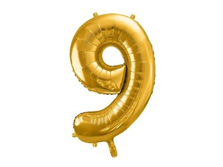 The number 9 Foil balloon, 86cm, gold