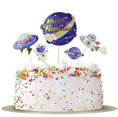 Topper for Happy Birthday cake, Galaxy, Kosmos