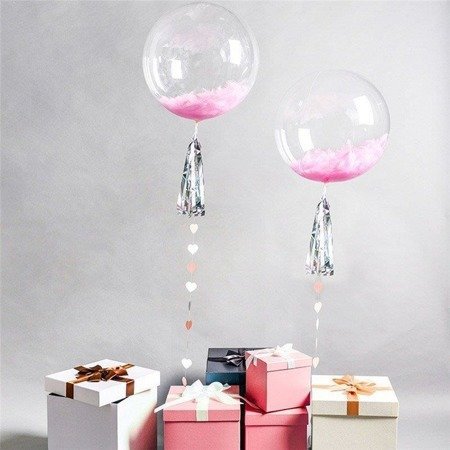 Transparent BOBO, self-closing valve, round - crystal ball, 36" -  91cm