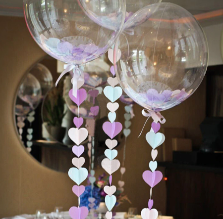 Transparent balloon, round crystal bobo, 36 inches