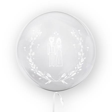 Transparent balloon with print young couple, 45cm